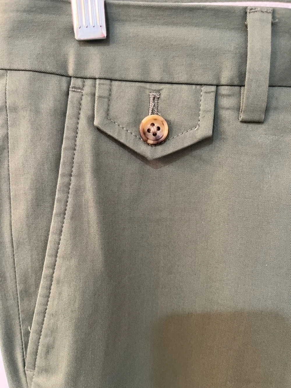 Bonobos Slim Fit Olive Green Chinos‎ Pants Size 30x29 Italian Emmetex Fabric